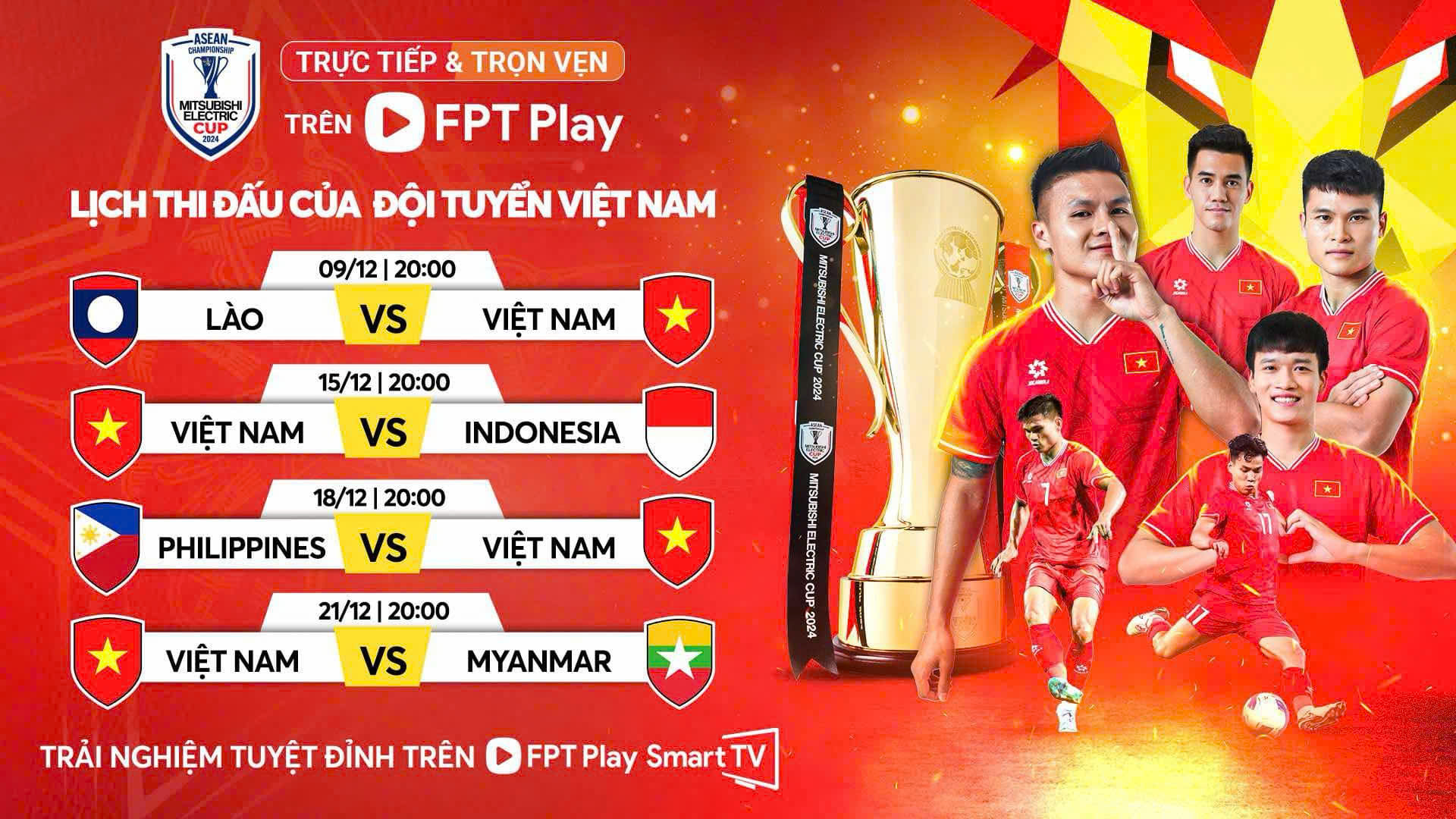 Xem trực tiếp đội tuyển Việt Nam và trọn vẹn AFF Cup 2024 ở đâu, kênh nào?- Ảnh 1.